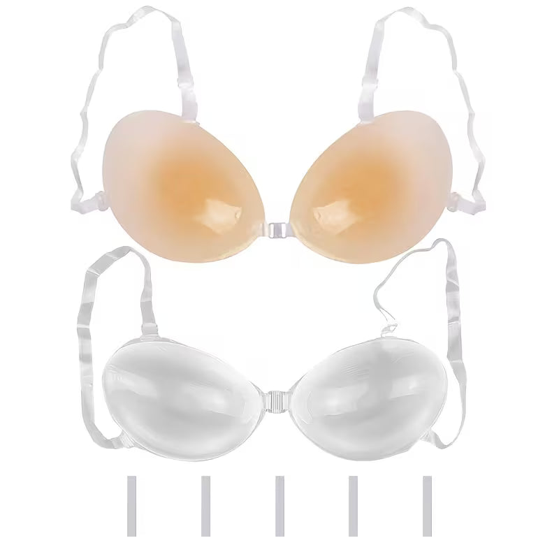Invisible Silicone Strapless Breast Cover | Breathable Anti-Slip Design for Backless & Strapless Dresses
