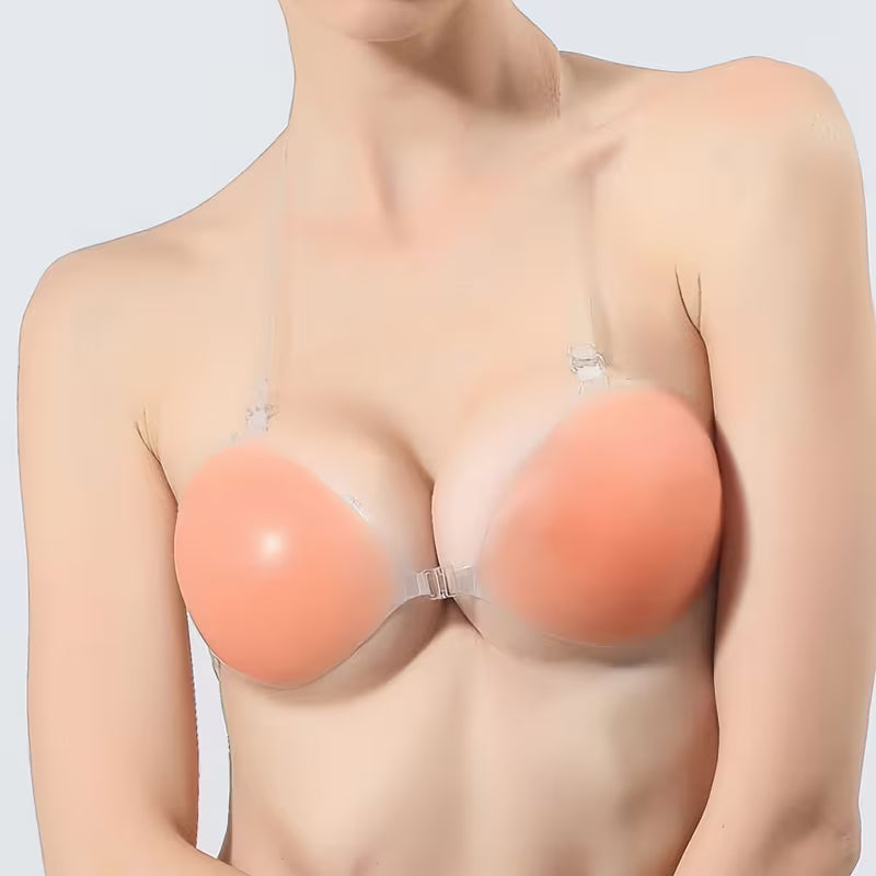 Invisible Silicone Strapless Breast Cover | Breathable Anti-Slip Design for Backless & Strapless Dresses