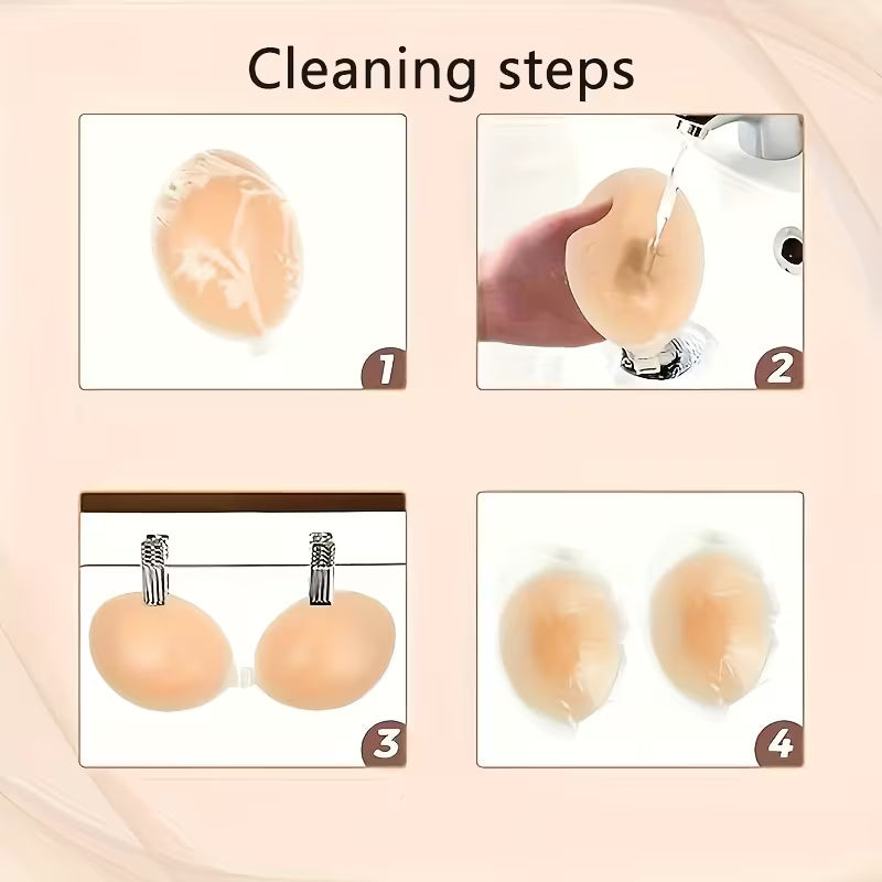 Invisible Silicone Strapless Breast Cover | Breathable Anti-Slip Design for Backless & Strapless Dresses