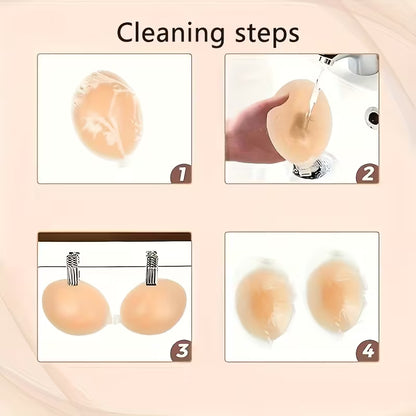 Invisible Silicone Strapless Breast Cover | Breathable Anti-Slip Design for Backless & Strapless Dresses
