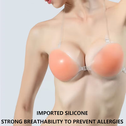 Invisible Silicone Strapless Breast Cover | Breathable Anti-Slip Design for Backless & Strapless Dresses