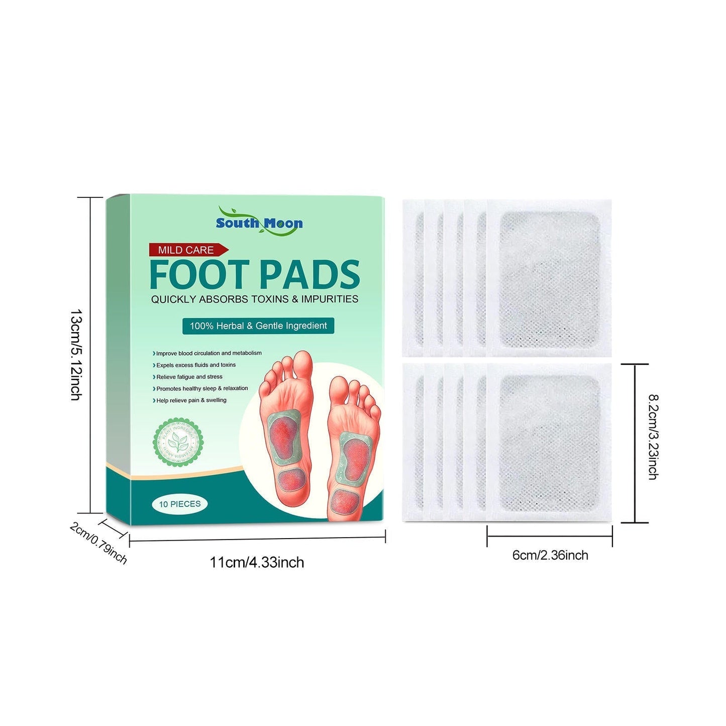 Buy 1 Get 1 Free 100% Herbal & Gentle Ingredient Detox Foot Pads ( Pack of 10 )