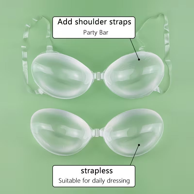 Invisible Silicone Strapless Breast Cover | Breathable Anti-Slip Design for Backless & Strapless Dresses