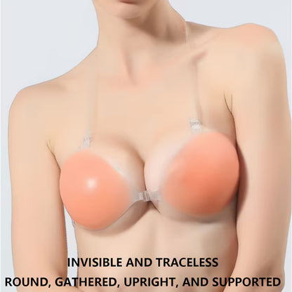 Invisible Silicone Strapless Breast Cover | Breathable Anti-Slip Design for Backless & Strapless Dresses
