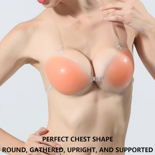 Invisible Silicone Strapless Breast Cover | Breathable Anti-Slip Design for Backless & Strapless Dresses