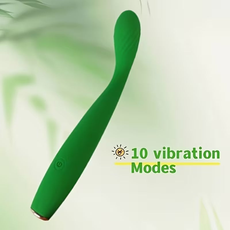 USB Rechargeable Curved Silicone Personal Massager – 10 Vibration Modes, Ergonomic Design, Waterproof & Portable
