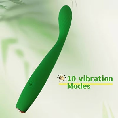 USB Rechargeable Curved Silicone Personal Massager – 10 Vibration Modes, Ergonomic Design, Waterproof & Portable