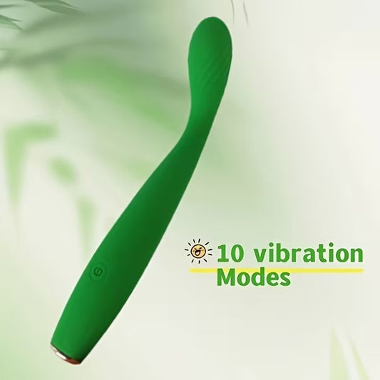 USB Rechargeable Curved Silicone Personal Massager – 10 Vibration Modes, Ergonomic Design, Waterproof & Portable