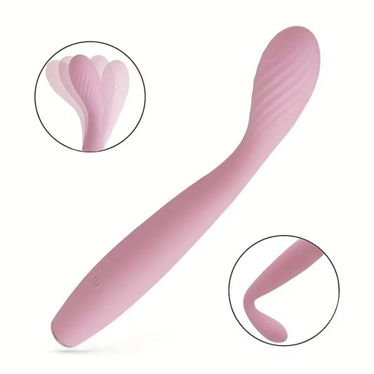 USB Rechargeable Curved Silicone Personal Massager – 10 Vibration Modes, Ergonomic Design, Waterproof & Portable