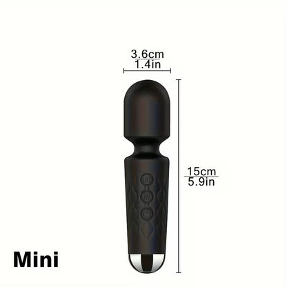 USB Rechargeable Wand Personal Massager – 20 Vibration Modes, 8 Speed Levels, Waterproof Silicone Body Massager for Full-Body Relaxation