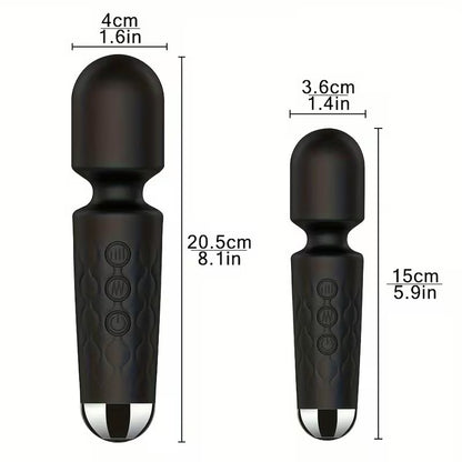 USB Rechargeable Wand Personal Massager – 20 Vibration Modes, 8 Speed Levels, Waterproof Silicone Body Massager for Full-Body Relaxation