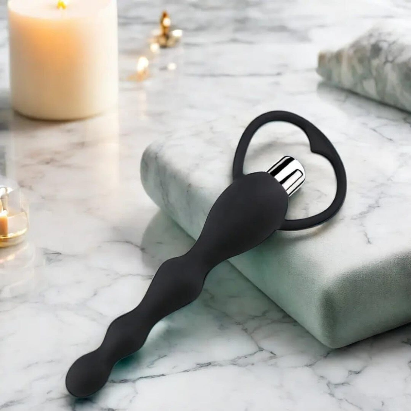 USB Rechargeable Silicone Vibrating Bead Massager – Multi-Speed Personal Wellness Device, Waterproof & Portable