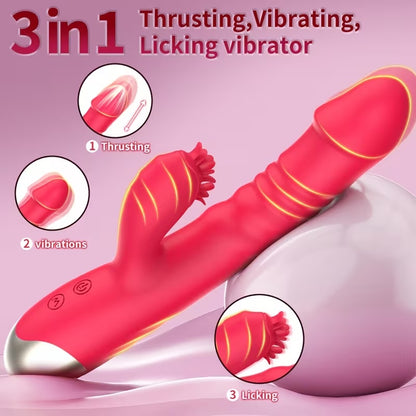 3-in-1 USB Rechargeable Personal Massager – 10 Vibration Modes, Dual-Stimulation Design, Waterproof Silicone Wellness Device