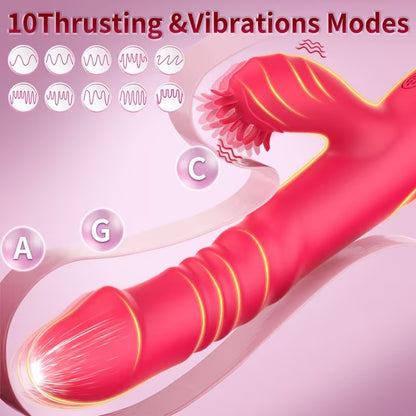 3-in-1 USB Rechargeable Personal Massager – 10 Vibration Modes, Dual-Stimulation Design, Waterproof Silicone Wellness Device
